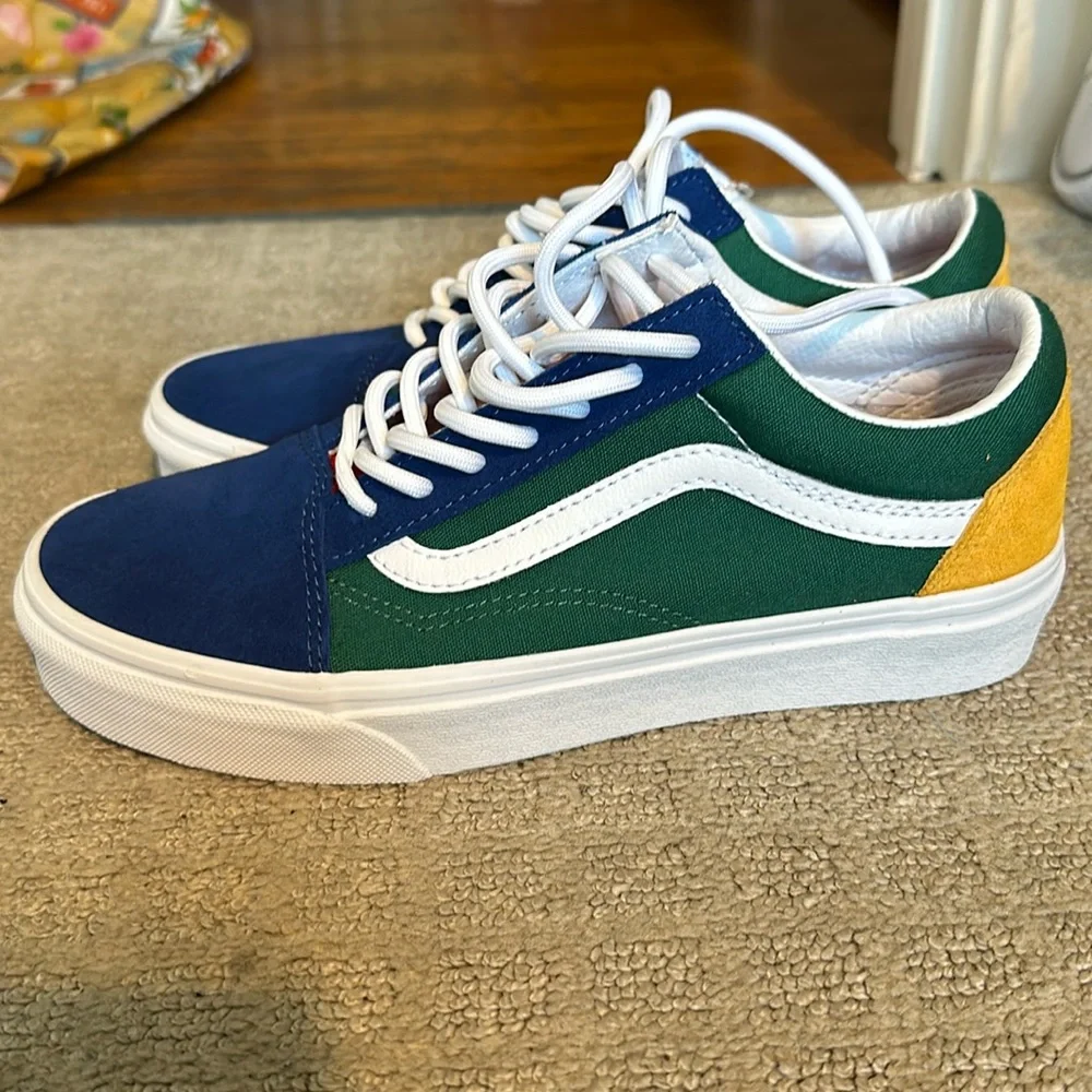 Vans Old Skool Skate Shoe Blue/Green-Yellow Size US W 5.5 US 51/2💥NWOT💥unisex - Picture 1 of 3